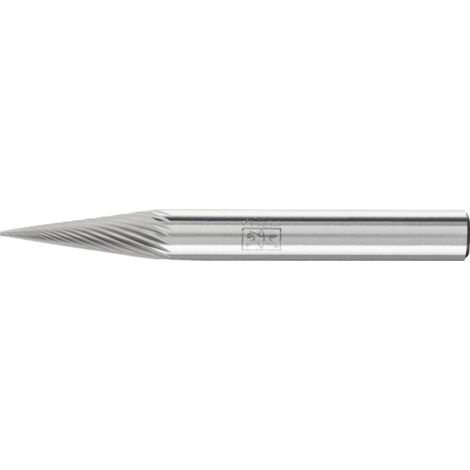 Fraise sur tige de 6 mm, en carbure, forme conique à bout pointu SKM, denture 5, Forme : SKM 0618, Ø de la tête 6 mm