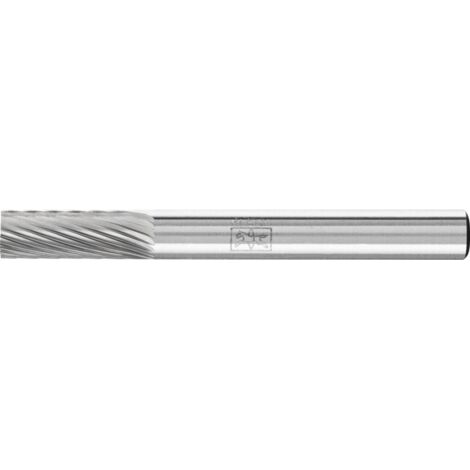 Fraise sur tige de 6 mm, en carbure, forme cylindrique ZYA, denture 5, Forme : ZYA 0616, Ø de la tête 6 mm, Long. de tête 16 mm, Long. totale : 55 mm