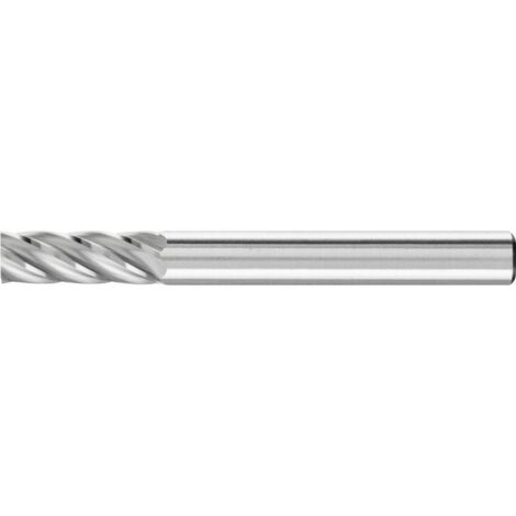 Fraise sur tige de 6 mm, en carbure, forme cylindrique ZYA, denture INOX, Forme : ZYA 0616, Ø de la tête 6 mm, Long. de tête 16 mm, Long. totale : 55 mm