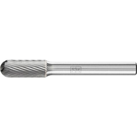 Fraise sur tige de 6 mm, en carbure, forme sphérique cylindrique WRC (bout rond), denture 5, Forme : WRC 0820, Ø de la tête 8 mm
