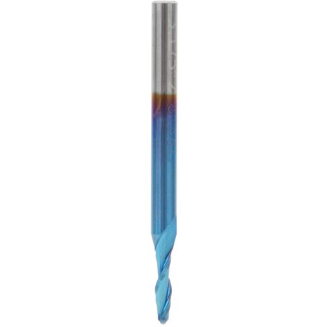 Fraises 2 dents spiralées revêtement Nano‑Blue pour usinage CNC, outils de coupe industriels
