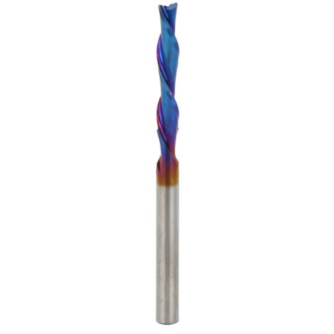 Fraises 2 tailles en acier tungstène bleui - Diamètre 3.175 mm, longueur 45 mm pour fraiseuse CNC