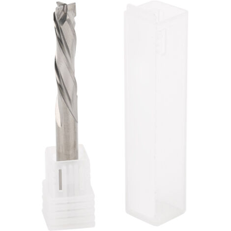 Fraises 3 dents en acier tungstène pour aluminium, queue ronde CNC 6x6x25x60mm