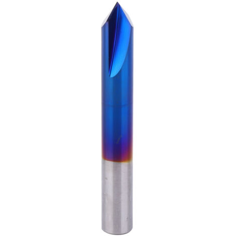 Fraises à chanfreiner 90° 2 dents revêtement bleu carbure tungstène 8x60L pour bois et aluminium