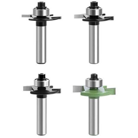 Fraises à défoncer, fraise à rainurer à disque, fraise à défoncer, tige de 8 mm, 4 pièces, 2 mm, 3 mm, 4 mm, 5 mm avec roulements à billes, outils pour le travail du bois, fraises à ras pour la coupe