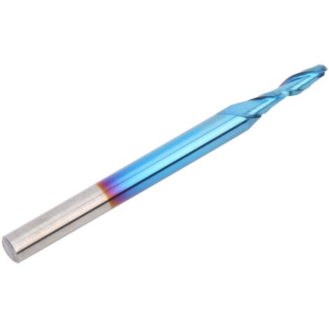 Fraises à queue en carbure bleu revêtu, fraise boule 3.175mm pour bois et usinage CNC