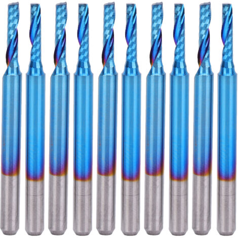 Fraises à queue en carbure revêtues bleu, fraise boule 3.175mm x 15mm pour usinage industriel
