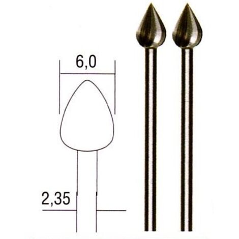 Fraises au tungstène et vanadium Proxxon 6 mm 2 unités