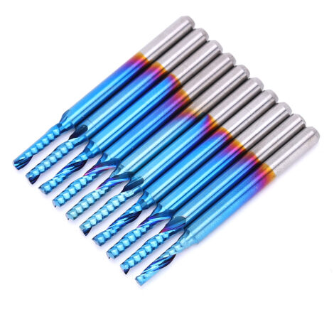 Fraises boules en carbure revêtues bleu 3.175mm x 15mm pour usinage CNC et métal