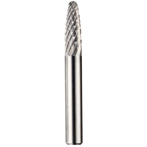 Fraises carbure Rhodius PRO, forme de fraise carbure F (RBF), arc rond, 6 x 18,0 x 6,0 x 50 mm