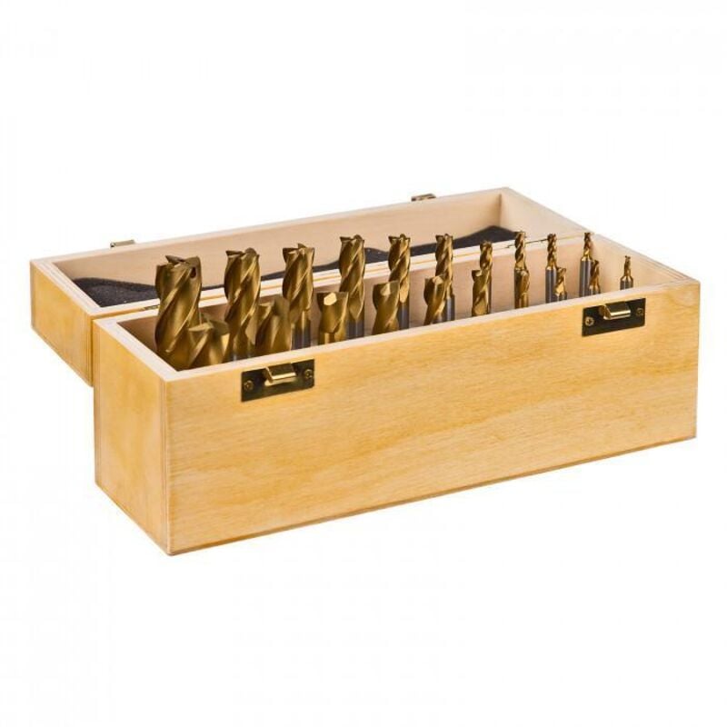Dema - Fraises métal ou bois - Coffret en bois - 3 à 20 mm - 20 pièces