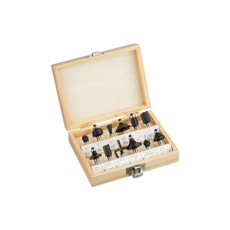 Set de 12 fraises a' queue 8 mm pour fraiseuse