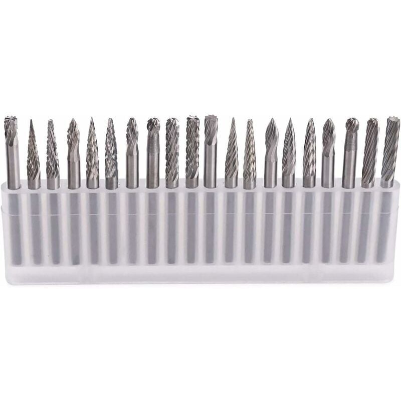 Fraises Rotatives - phe 20Pcs fraise carbure de tungstene meche acier rotatif fichiers mèches en diamant/Outil rotatif avec 3 mm Tige/DIY menuiserie,