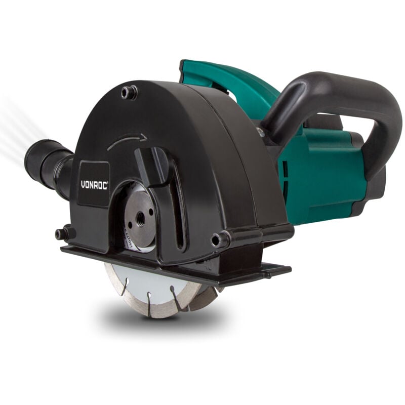 Vonroc - Rainureuse 1700W - 150 mm, 2 Disques Diamant - Rainureuse Beton - Poignée Souple - Conduits d'Eau