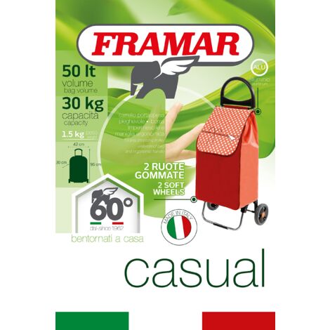 FRAMAR CASUAL - Carrello portaspesa 2 ruote con borsa impermeabile