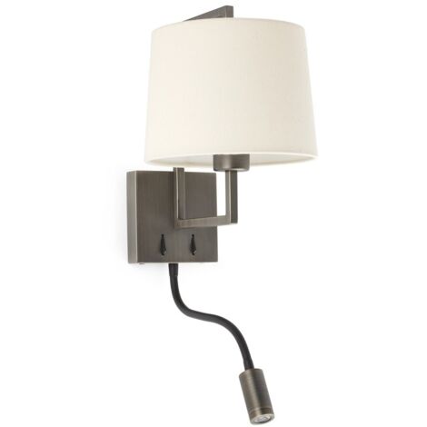 FRAME Aplique de pared oro viejo mate/beige con lector LED 20173-02
