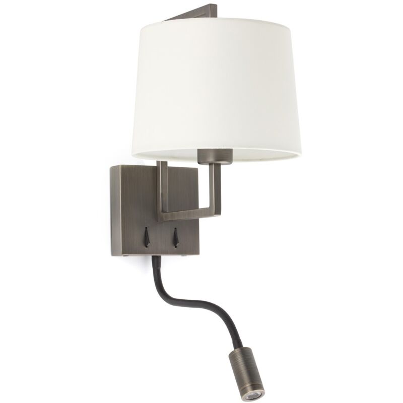 

Faro Barcelona - FRAME Aplique de pared oro viejo mate/blanca con lector LED - ORO VIEJO