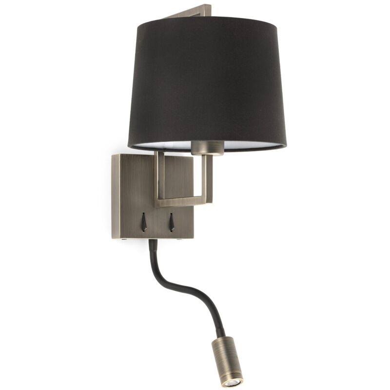 

Faro Barcelona - FRAME Aplique de pared oro viejo mate/negra con lector LED - ORO VIEJO