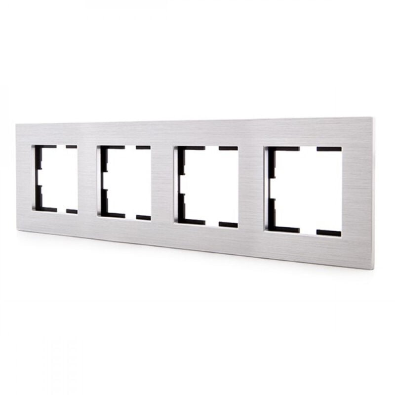 Cadre Panasonic onvella 4 Éléments Horizontal-Verticale, Aluminium Eloxal Argent (Compatible Avec Les Mécanismes de Karre)