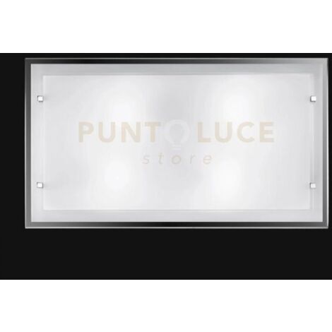 FRAME  Plafoniera 4 luci vetro bianco lucido 70cm attacco E27