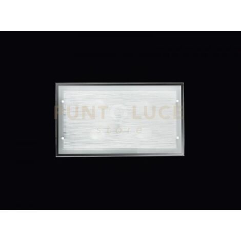FRAME  Plafoniera 4 luci vetro satinato striato 70cm attacco E27
