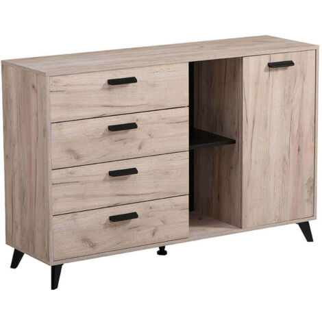 FRANCIE - madia quattro cassetti un anta moderna minimal in legno