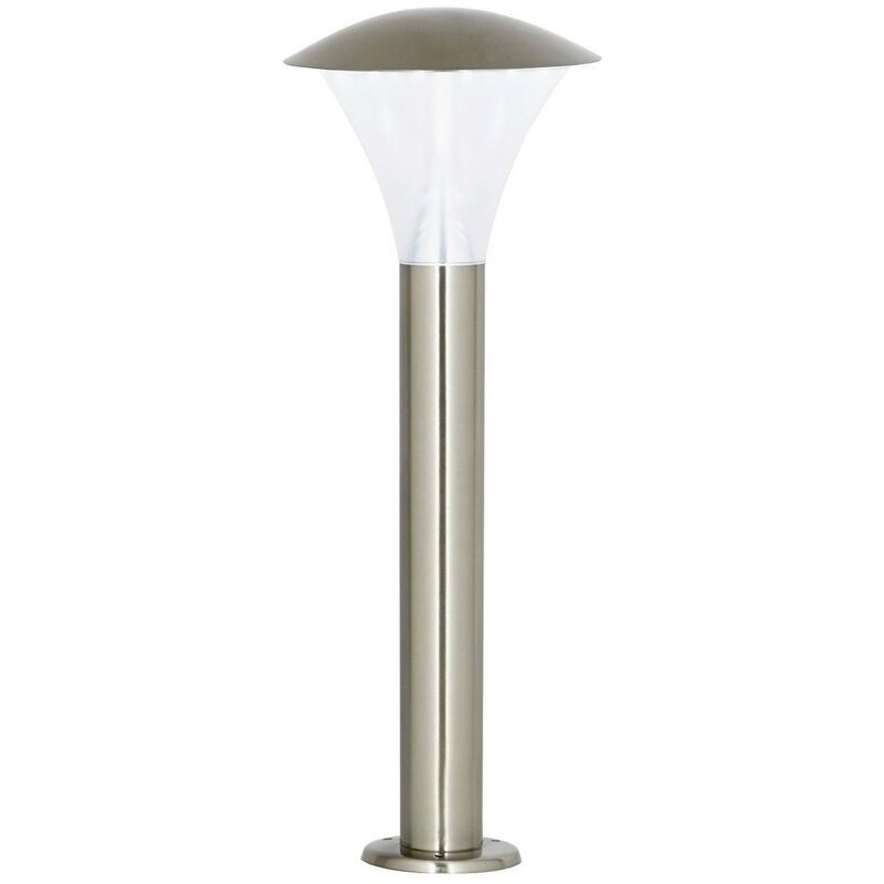Endon Francis - Outdoor Bollard Light Brushed Stainless Steel, Frosted Polycarbonate IP44