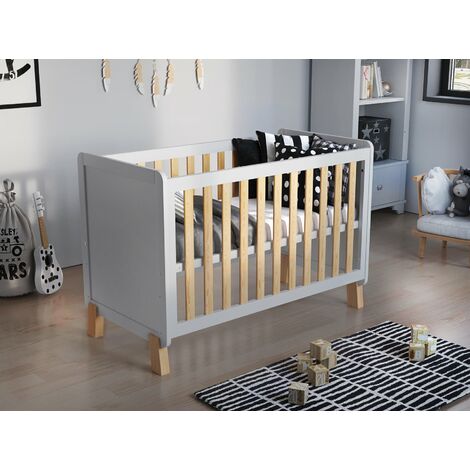 Francis Cot Bed 120x60cm with Aloe Vera mattress (White/Pine)