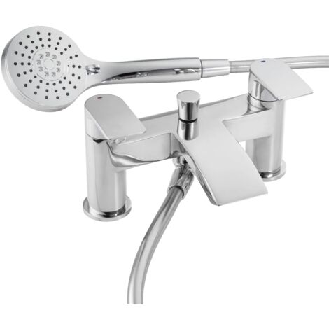 Francis Pegler Lamina Bath Shower Mixer Tap With Shower Kit Chrome Modern Style