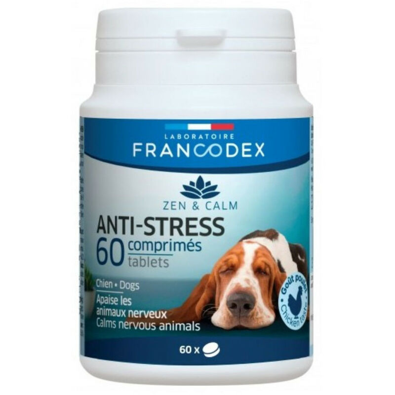 Anti-Stress Comprimés Pour Chiens, Pot de 60 comprimés.