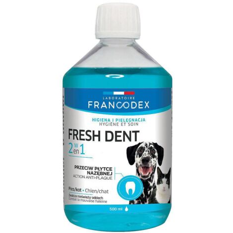 FRANCODEX Liquide d'hygiène buccale Fresh Dent - formule chien/chat - 500 ml