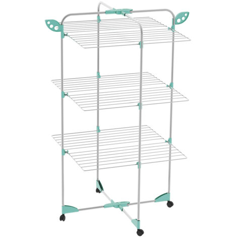 Frandis Sèche-linge moderne blanc pliable 3 niveaux