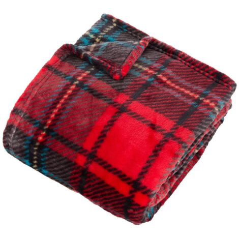Franela roja estampada Brody 230x180cm - Atmosphera créateur d'intérieur