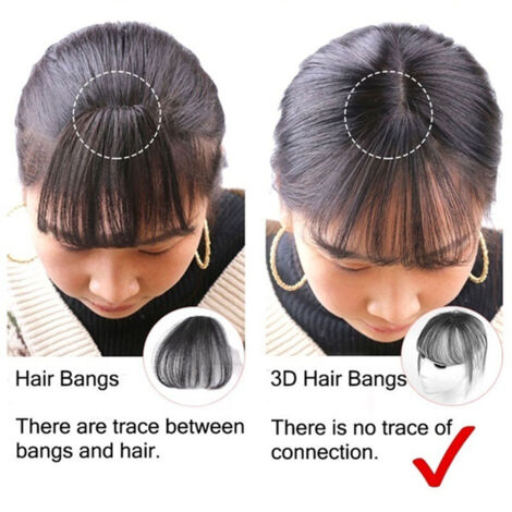 Frange 3D Naturelle à Clipser Extension de Cheveux Invisible