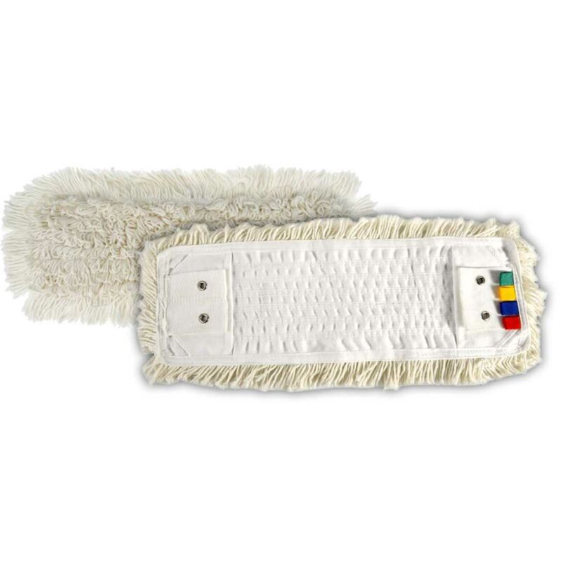 Frange coton blanc 40 cm poches + languettes + 2 oeillets - tam 805 - Le lavage Tampel