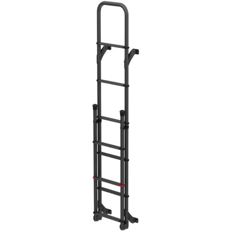 Frankana Deluxe DJ Deep Black von Fiamma klappbare Außenleiter Wohnmobilleiter 8 Stufen