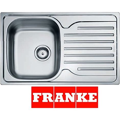 Lavelli Cucina Franke Acciaio.Franke 101 0251 297 Lavello Da Cucina Con Ciotola Singola In Acciaio Colore Grigio