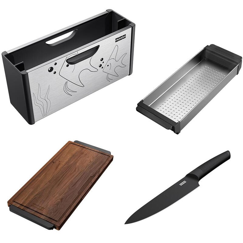 Franke - Set de 3 accessoires andy chef (panier égouttoir + planche + couteau)