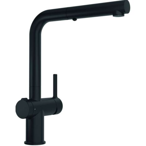 Franke Active - Einhebelmischer FN 5351.901, mit Ablaufbedienung Twist und ausziehbarer Brause, schwarz matt 115.0669.769