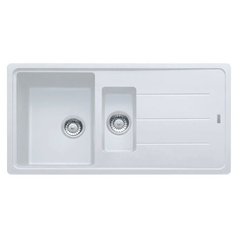 Franke Basis BFG 651 Fregadero 97x50cm con recogedor de salsa y escurridor reversible, Fragranit +, Blanco (BFG651B)