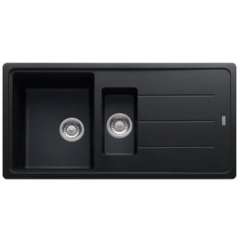 Franke Basis BFG 651 Spüle 97x50cm mit Saucen-Entleerer und umkehrbarer Abtropffläche, Fragranit+, Onyx (BFG651ON)