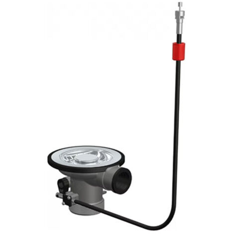 Franke – Bonde évier automatique 90 mm en inox – Sortie trop-plein sans tirette – Panier amovible pour entretien facile – Gain de place en hauteur