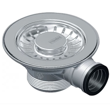 Franke – Bonde évier grise manuelle avec sortie trop-plein – Installation rapide pour éviers inox – Matériaux résistants à l'humidité