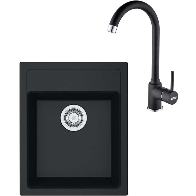 Colonnes - Ensemble de cuisine T52, évier en tectonite sid 610-40 et mitigeur fp 9000.071, noir 114.0508.416 - Franke