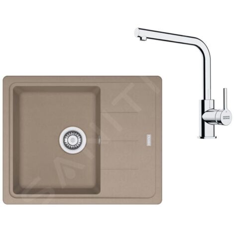Franke Colonnes - Ensemble G262KA, évier en fragranit BFG 611-62 et robinet FP 3230.031, cachemire / chrome 114.0700.729