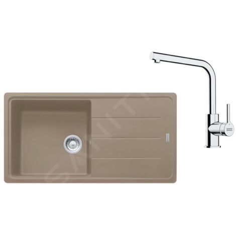Franke Colonnes - Ensemble G264KA, évier en fragranit BFG 611 et robinet FS 3230.031, cachemire / chrome 114.0700.739