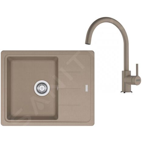 Franke Colonnes - Ensemble G278KA, évier en fragranit BFG 611-62 et robinetterie FP 6018.424, cachemire 114.0700.800
