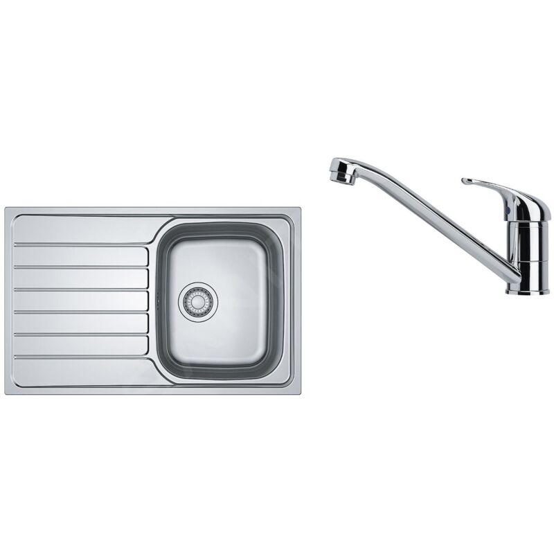 Franke Colonnes - Ensemble N78, évier inox SKN 611-79 et robinetterie FB 250.031, inox/chrome 101.0618.831
