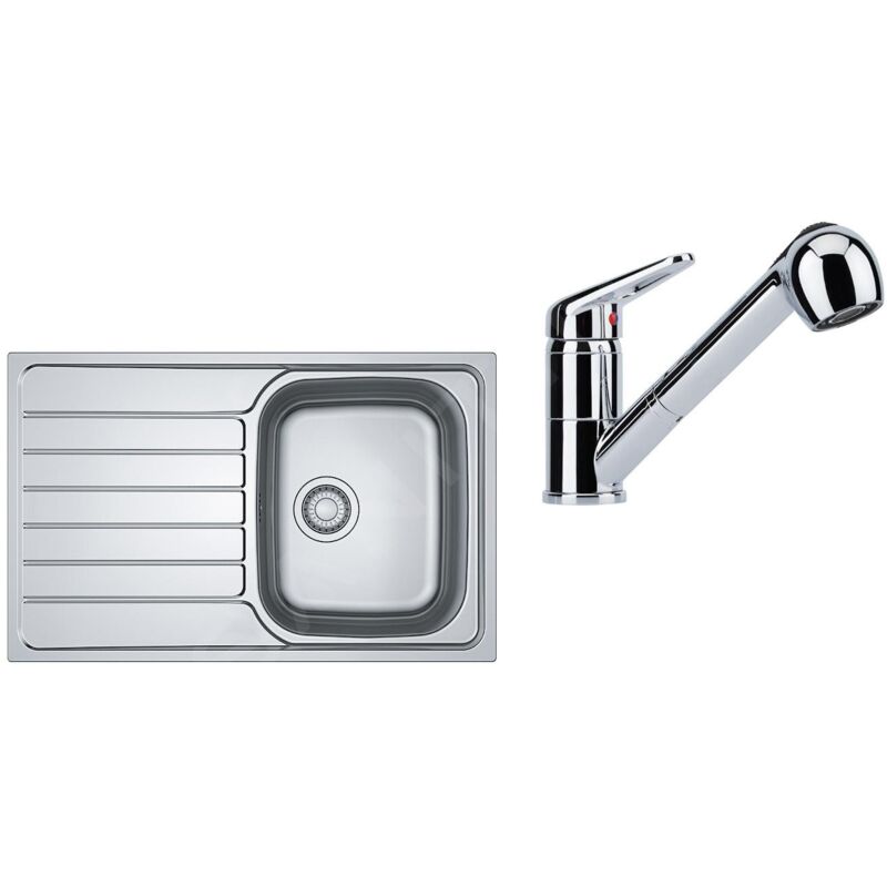 Colonnes - Ensemble N79, évier inox skn 611-79 et robinetterie fc 9547.031, inox/chrome 101.0618.832 - Franke