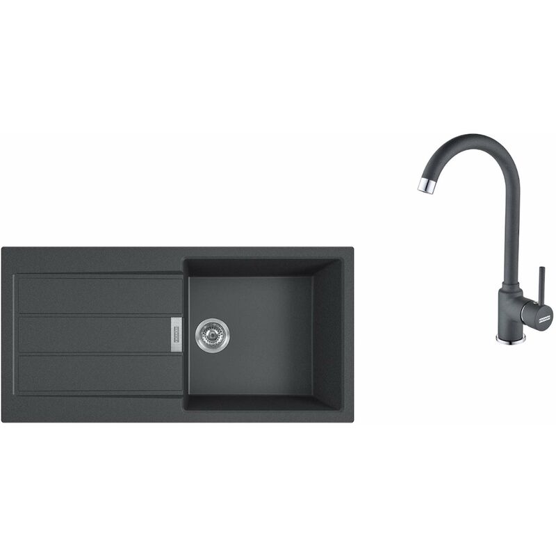 Colonnes - Ensemble T78, évier en Tectonite S2D 611-100 et robinetterie fp 9000.099, noir/graphite 143.0616.934 - Franke